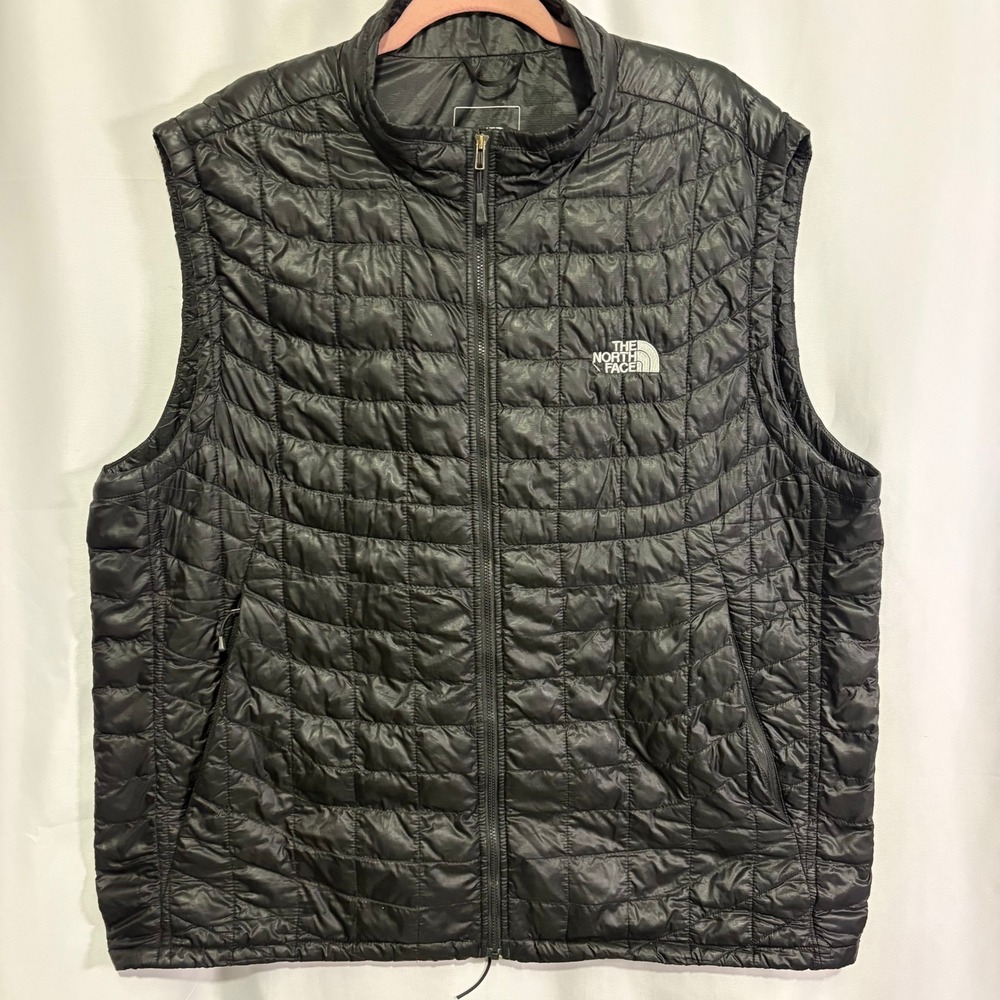 The North Face Thermoball Puffer Vest Mens XL Black Lightweight Packable Zip